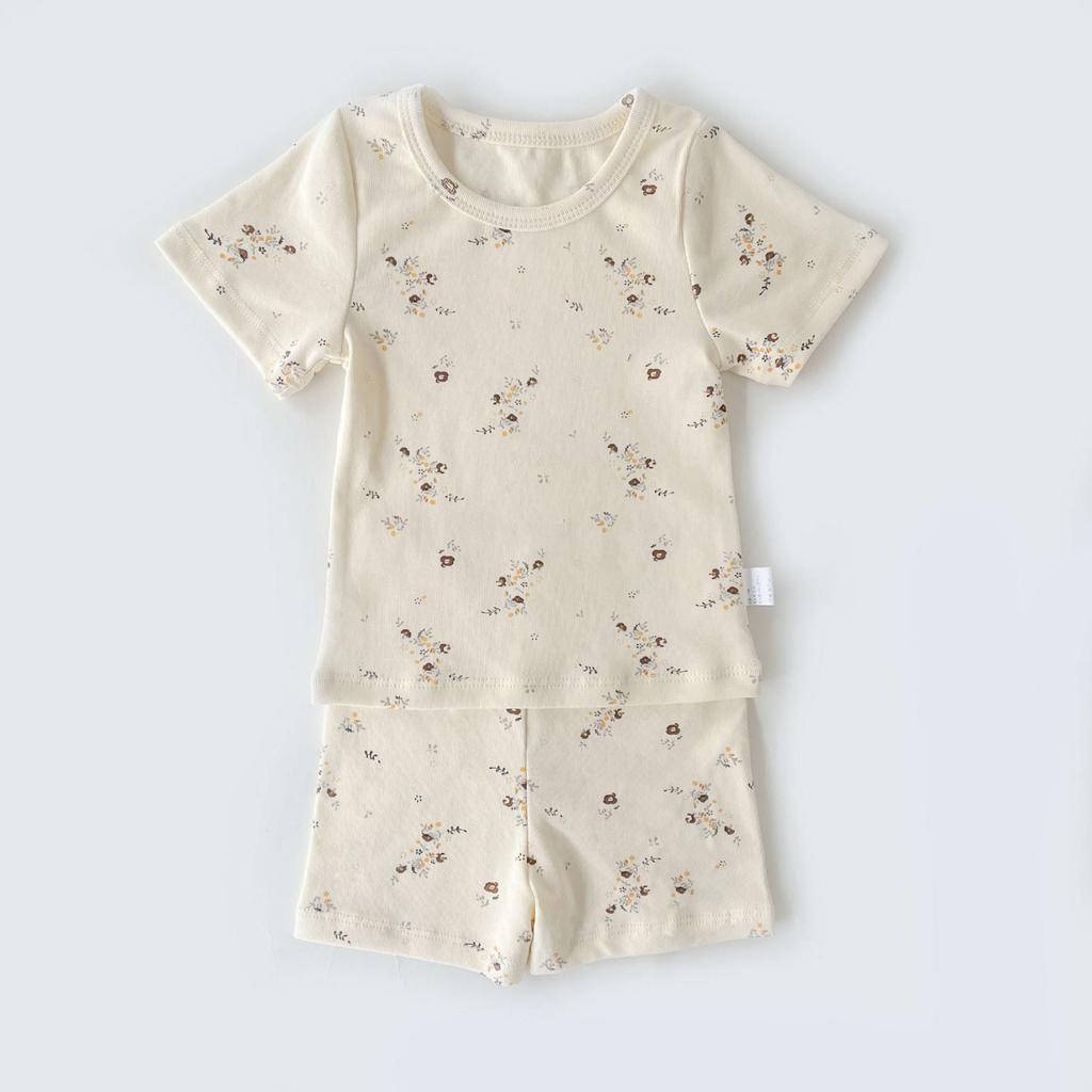 Danish-style Cotton Girls' Summer Pajama Set - Short Sleeve
