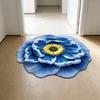 Yousheng 3D Visual Flower Rug Realistic Floral Floor Mat Non-Slip Absorbent Bathroom Rug for Bedroom Living Room Playroom Entrance Decor