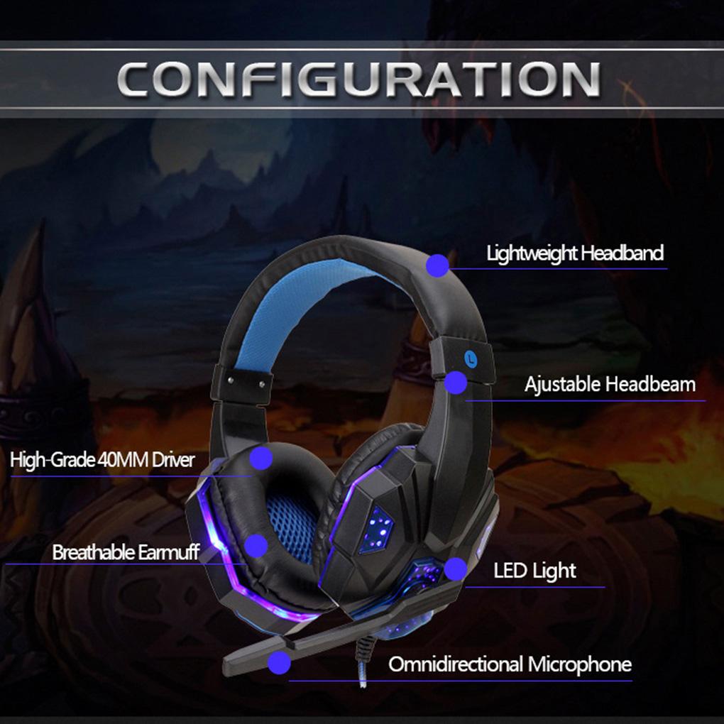 Gaming Headphone Computer Game Console Stereo Surround Sound 3 .5mm Wired