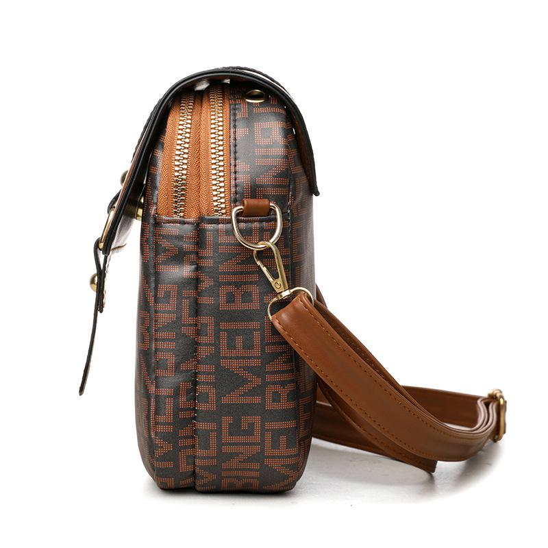 Trendy Soft Leather Mini Crossbody Bag for Women - Printed Versatile Phone Bag with Adjustable Shoulder Strap