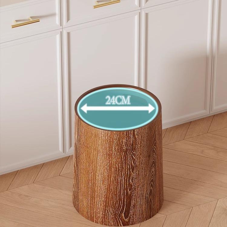Wood Grain Trash Can for Kitchen, Bedroom, Living Room, and Bathroom - Stylish and Spacious Waste Basket for Home or Hotel.