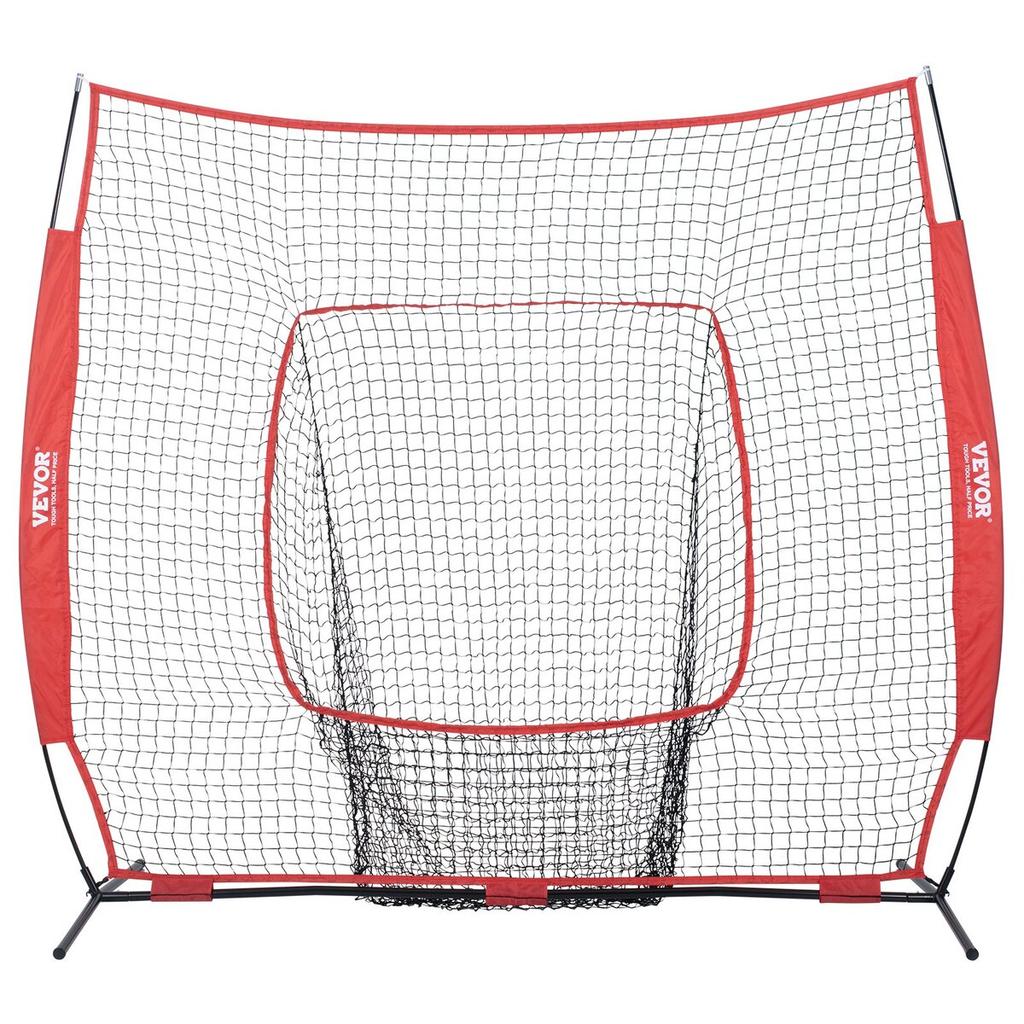 7x7 Ft Baseball Softball Practice Net, Portable Baseball Training Net for Hitting Batting Catching Pitching, Backstop Baseball Equipment Training Aids