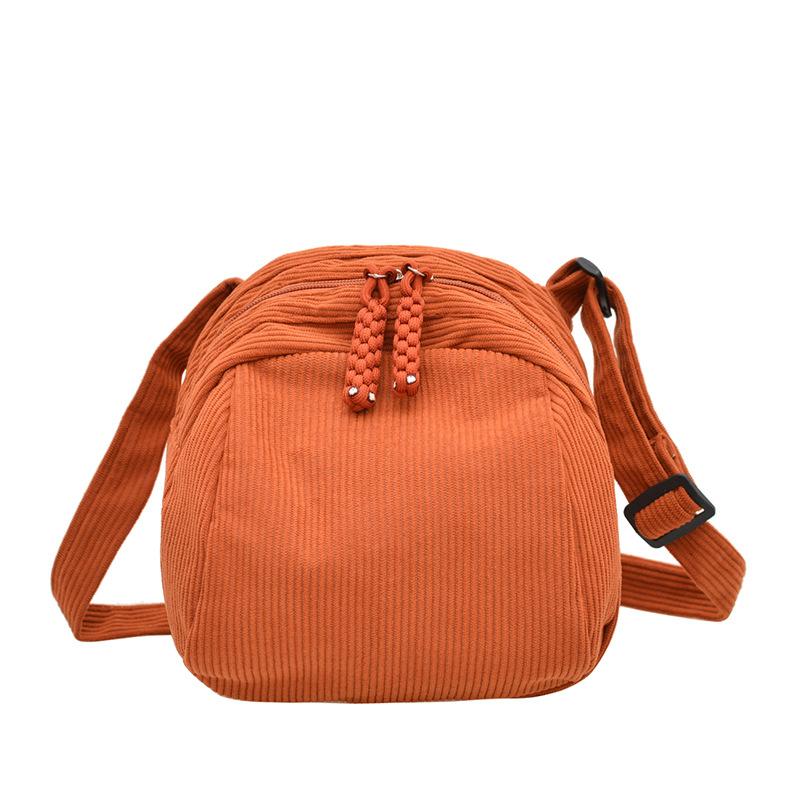 

Korean version of literary corduroy fashion bag 2025 autumn new messenger bag backpack texture commuter casual shoulder bag коричневый
