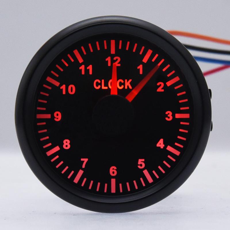 52mm Clock Gauge 12 Hours For Cars Boat Truck With Red Backlight Waterproof Clock Meter Car Gauges boat clock 9-32V