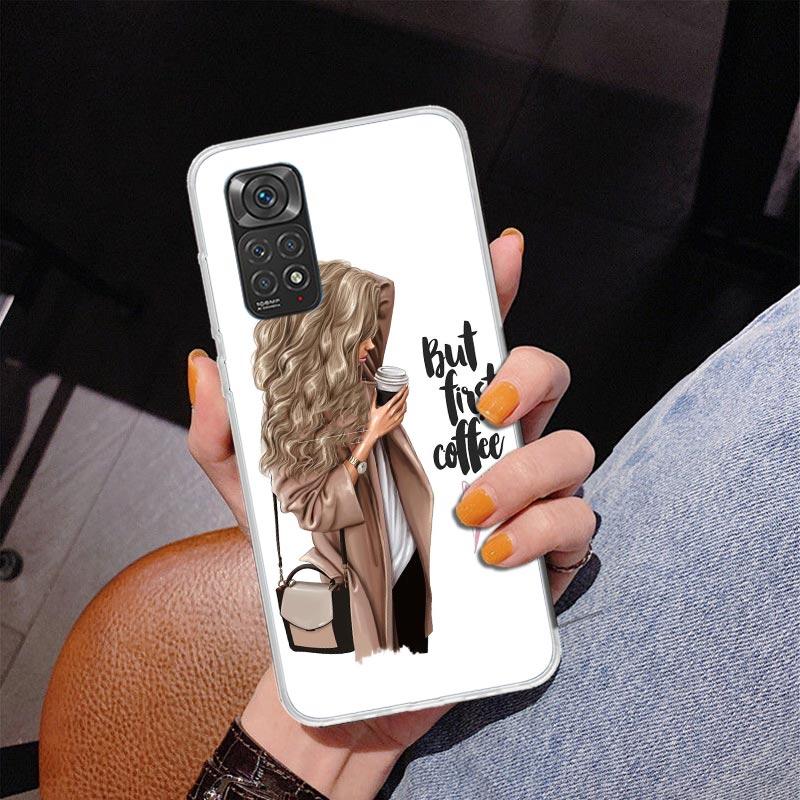 Girl Boss Female Coffee Phone Case For Xiaomi Redmi Note 15 14 13 12S 12 11 Pro Plus 14S 11S 11E 10 10S 11T 5G Personalized Cove