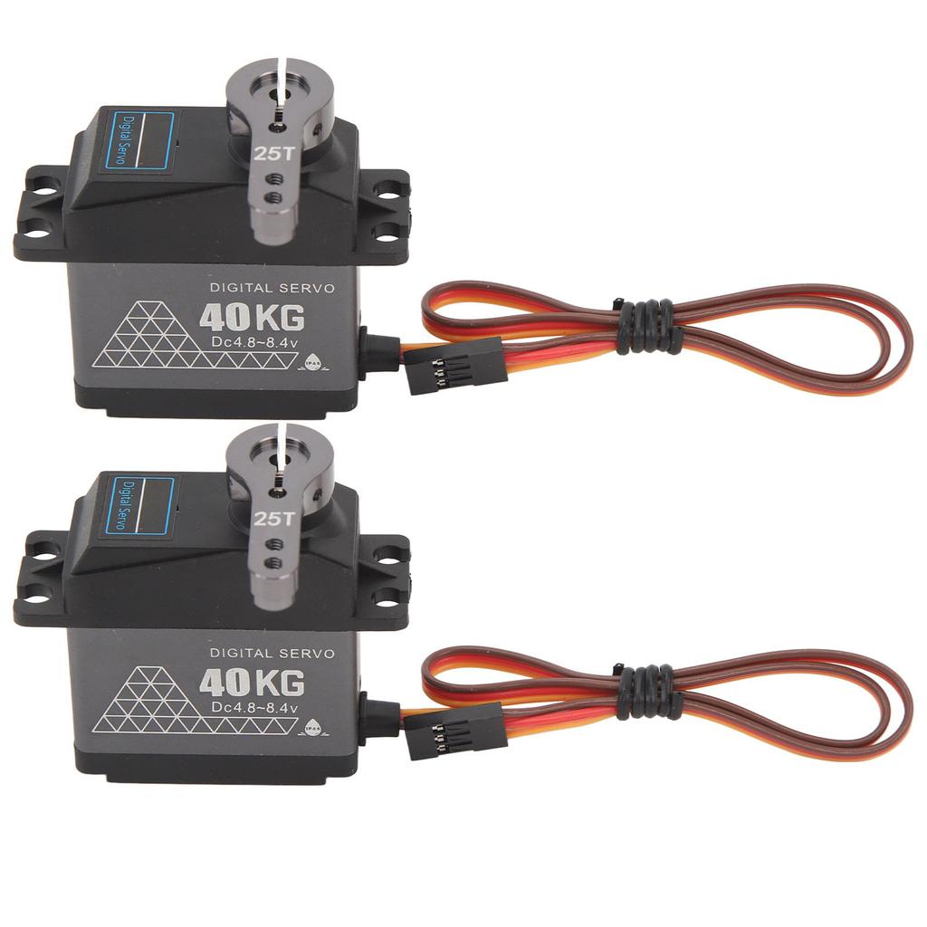 2 Set 40KG RC Digital Servo with 25T Metal Servo Arm Set High Torsion for 1/12 1/10 1/8 RC Cars Boats Robots