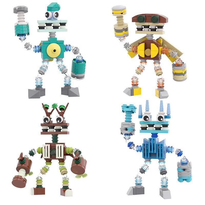 MOC Monster Model Building Blocks Sets Creative Assembled Music Robot Cartoon Monster Choir Game Bricks Toys Kids Birthday Gift