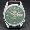REFURBISHED AUTOMATIC SEIKO 5 MENS WATCH JAPAN MADE GREEN DIAL CUSTOM a440125-2 QV90-a440125