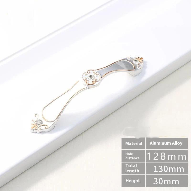 Modern Nordic Cabinet Handles White Amber Aluminum Alloy Black Drawer Pulls For Furniture Door Knocker