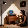 Tapete para Disco 12 polegadas Antiderrapante Feltro Efeito Visual Almofada Ilusão Óptica Toca-Discos Slipmat para DJs Amantes de Música Família Amigos