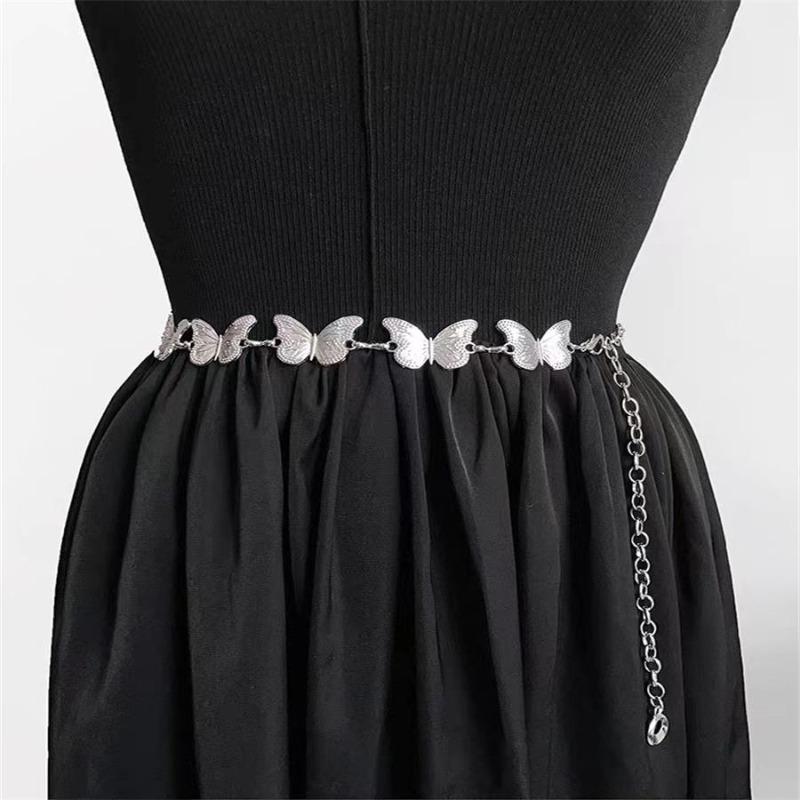 Дизайнерская цепочка на талию Женская модная высококачественная цепочка на талию Женский ретро-пояс Универсальная цепочка на талию Бабочка Цветок Женская цепочка на талию