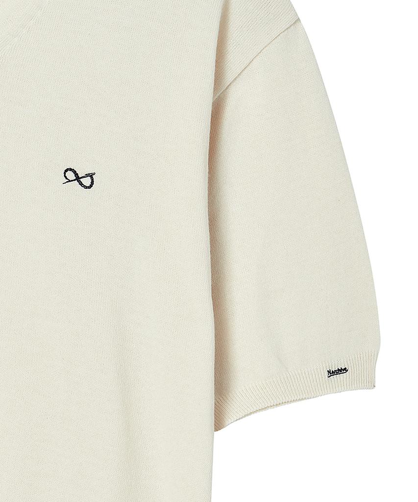 BEYOND CLOSET [Collection Line] Soft Breeze V-Neck Short Sleeve Knit Ivory