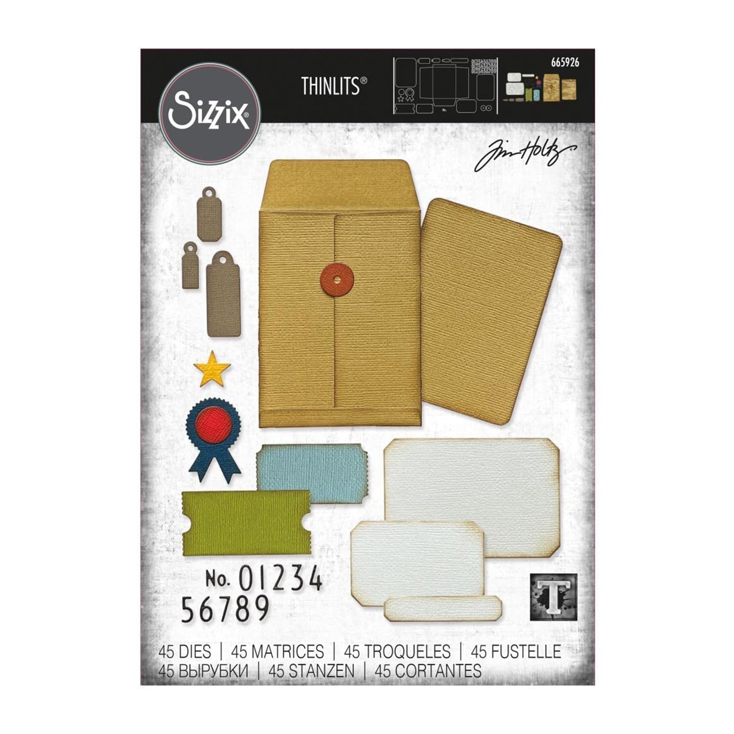 

Sizzix Thinlits Die Set 45PK Collector by Tim Holtz Authentic Japanese Product - [665926]