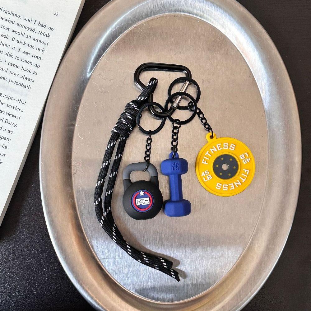 Mini Fitness Series Pendant Heart Buckle Simulation Dumbbells Keyring  Bodybuilder