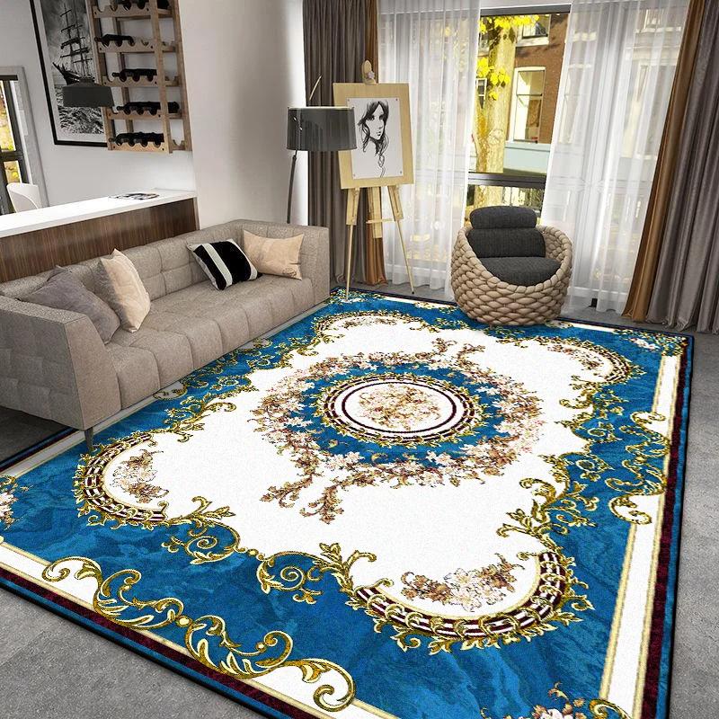 European Style Carpet for Living Room Luxury Decor Home Sofa Area Fluffy Soft Rug Bedroom Cloakroom Non-slip Entrance Door Mat