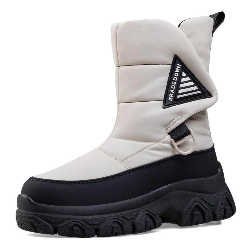 Fashion Fashion Round Toe Zip Design Brand Platform Women Boots Comfortable Waterproof Fluffy Snow Boots Winter Warm Botas Para Mujer