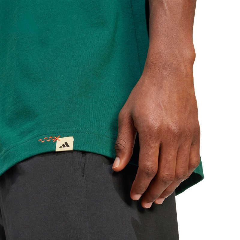 Adidas T Shirts Men's Green Crew Neck Moderate JM6500