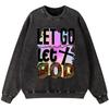 Let Go Let God Women Vintage Washed Cotton Sweatshirt Street Soft Pullover Thin style Hoodie Casual Autumn