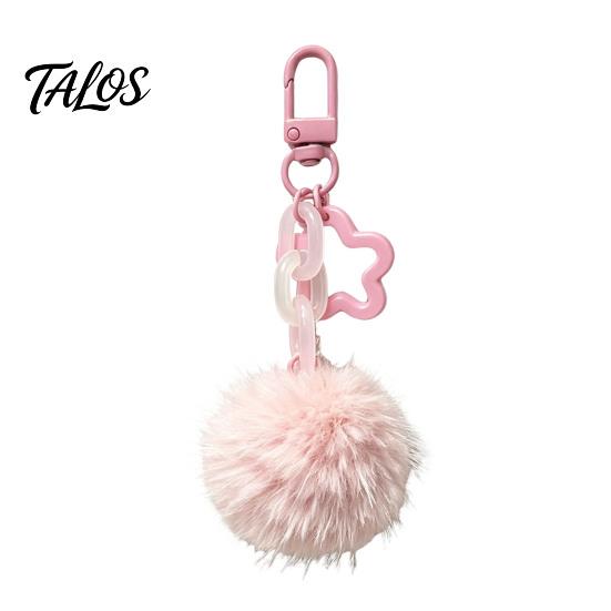 Fluffy Ball Keychain Plush Keychain, Pompom Pendant with Hollow Star, Backpack Decorative Purse Bag Accessories, Gift for Women Girls Accessories