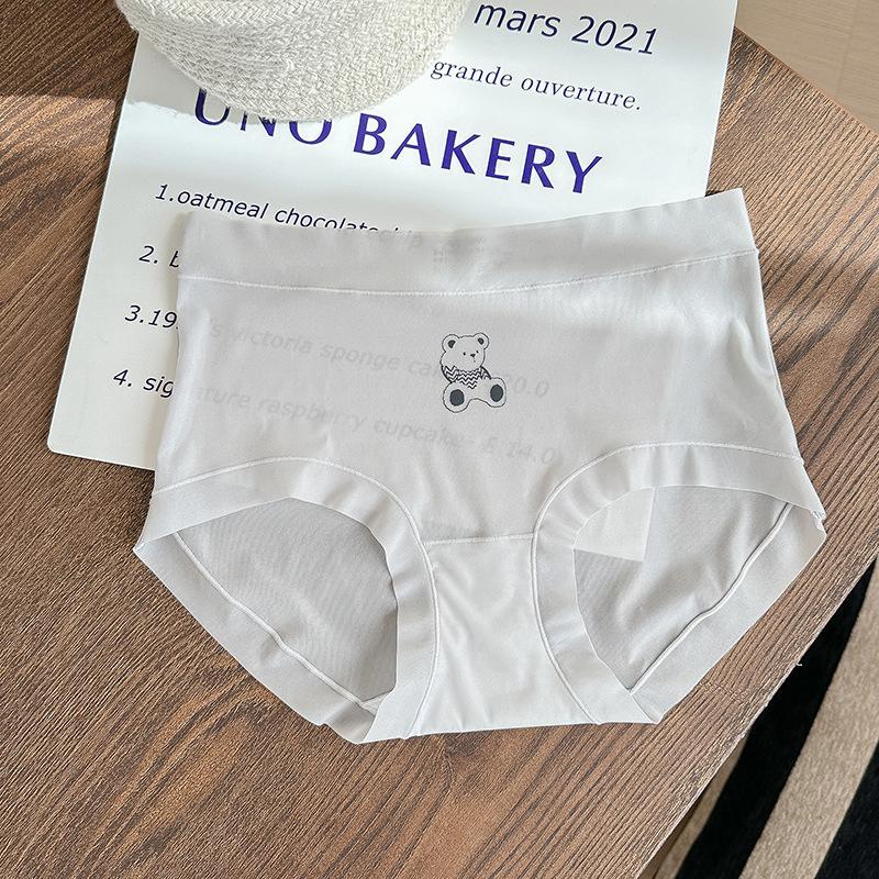 Women's Panties Cartoon Ice Silk Underwear Women's Non-trace Anti-bacterial Ultra-thin Briefs for Girls