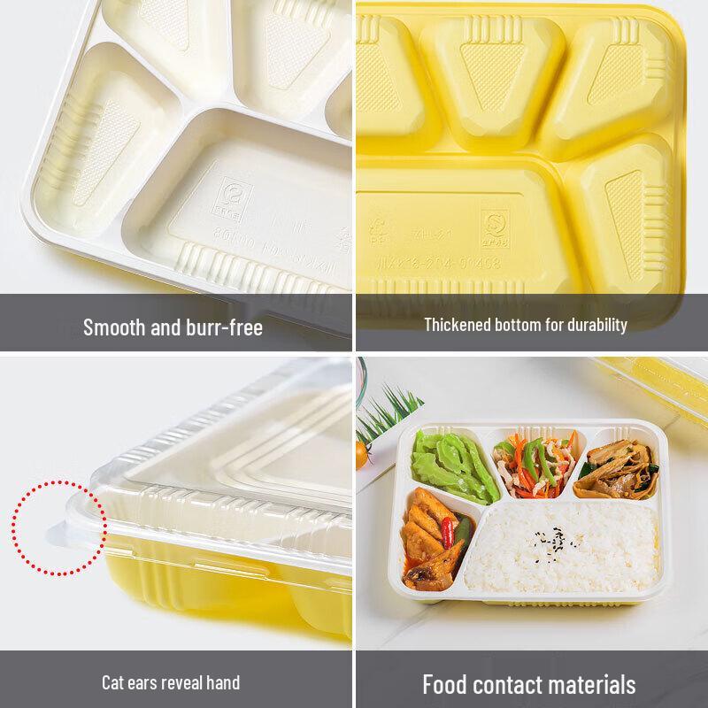 Chu Rong Disposable 5-Compartment Lunch Box Set