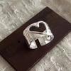 PANJBJ 925 Silver Line Crossing Ring for Women Punk Hip Hop Exaggerate Trend Adjustable Jewelry Party Gift