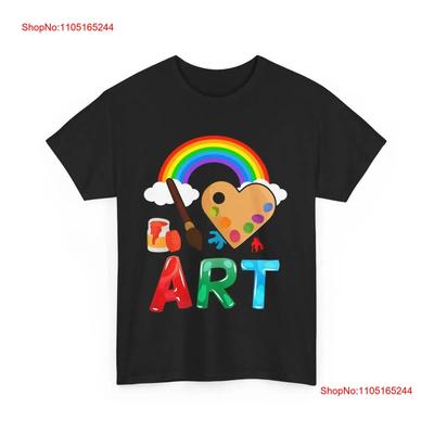 Art T Shirt I Love Rainbow Painting Lovers Artist Students Kids Vintage Stylish Breathable Homme Unisex Stretched Casual