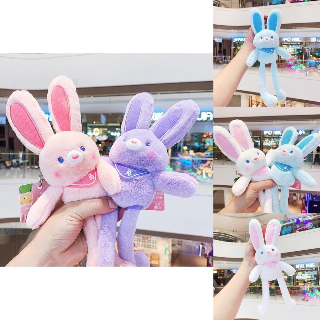 Adorable Rabbit Plush Keychain With Pullout Ears And Legs