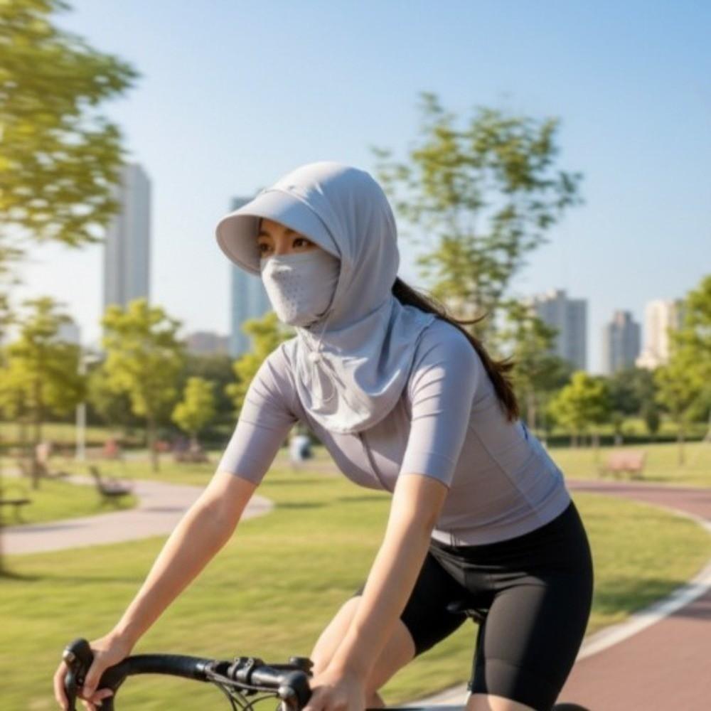 Adjustable Cycling Sun Protection Mask Ice Silk Sunscreen Full Face Cover Balaclava Hat  Outdoor