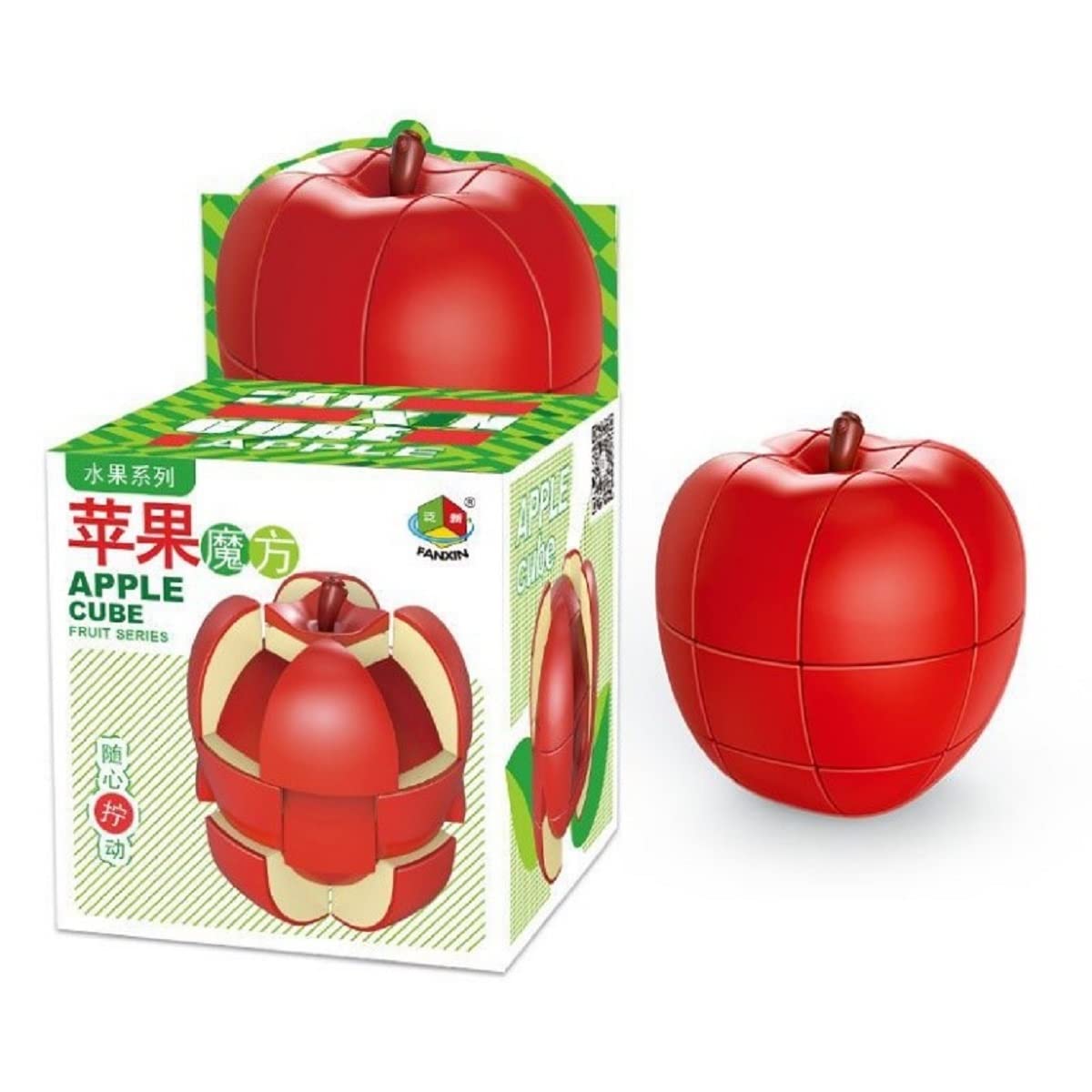 

Fruit Cube Puzzle, a realistic fruit-shaped cube puzzle featuring an apple design (packaged in English and Chinese). A great birthday or gift for