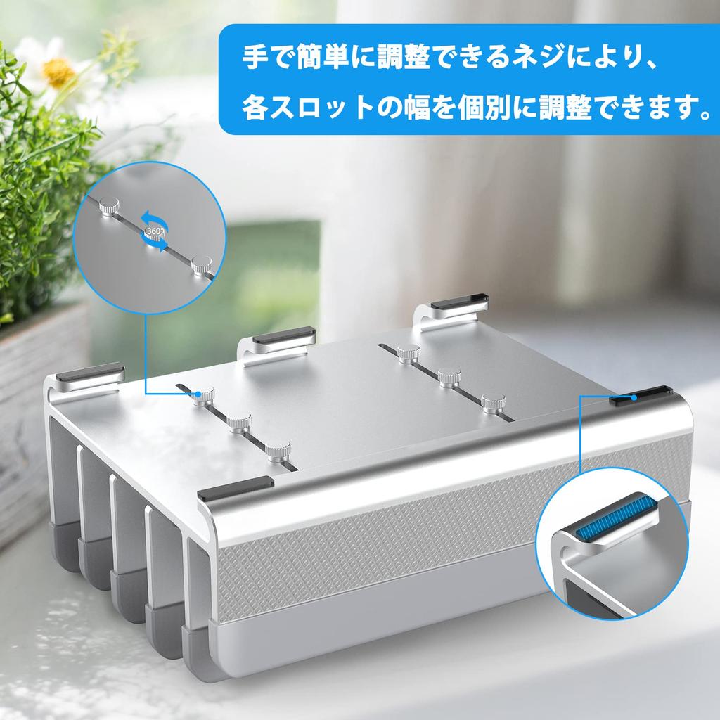 Laptop Vertical Holds 5 Adjustable Holder Aluminum Alloy Clamshell Space Compatible with All Stand, PC/Tablet Stand, PCs, Cooling, Width, Material,