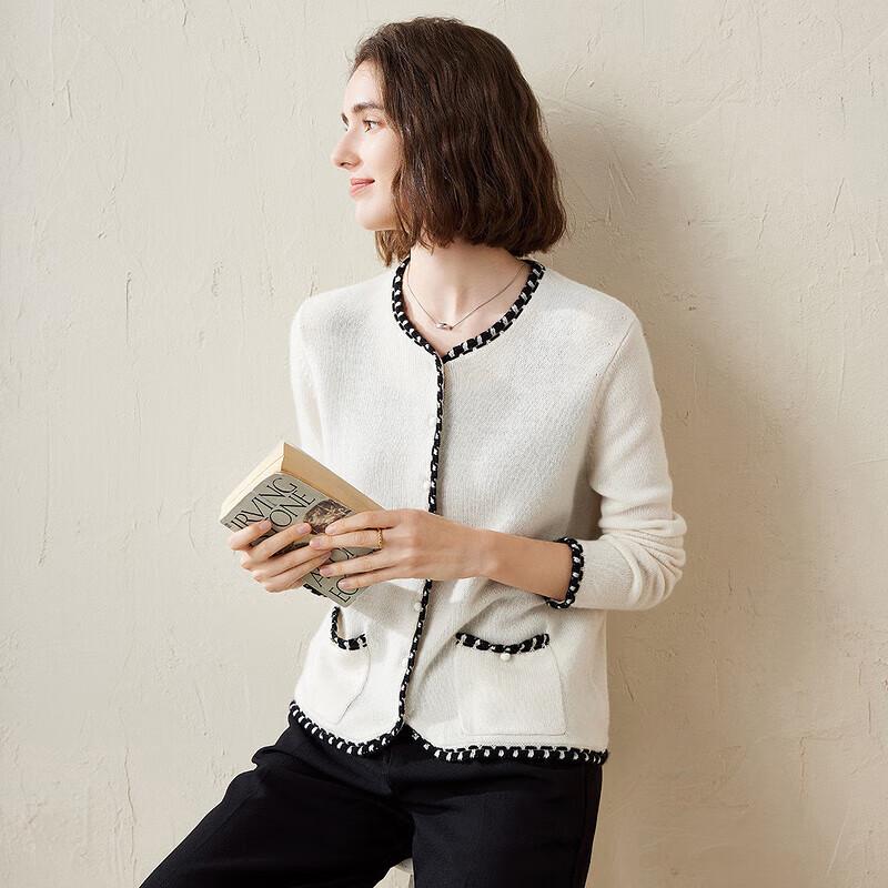 Women's Premium Color-block Cashmere Knit Cardigan