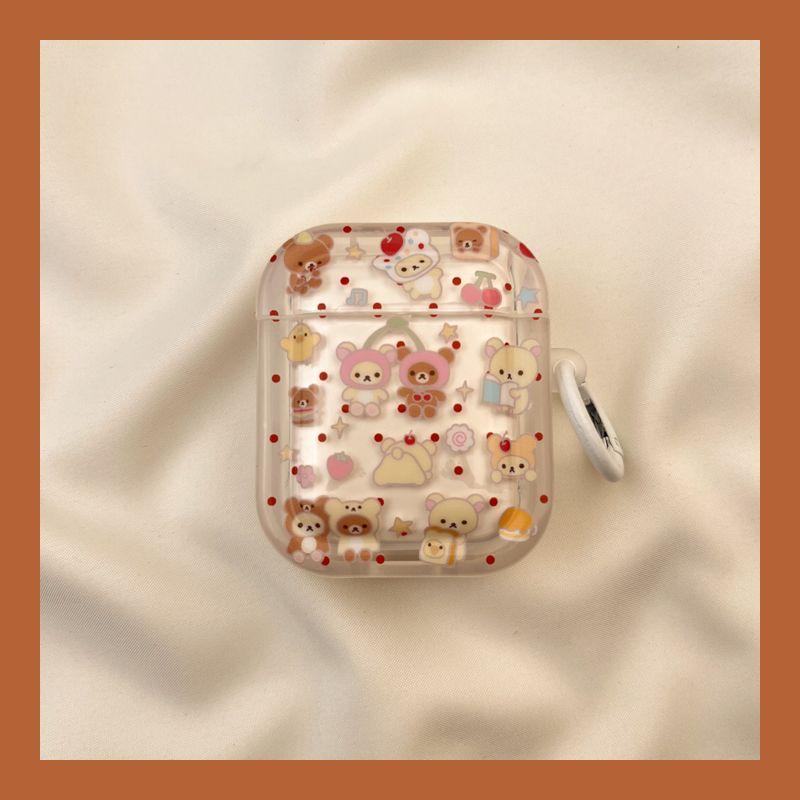 

для чехла для наушников Apple Pro второго поколения беспроводной Bluetooth 1 третьего поколения Aipods2 поколения Airpodpro пятого поколения четвертого поколения Airpods pro [Cute cartoon easy bear] send Hook