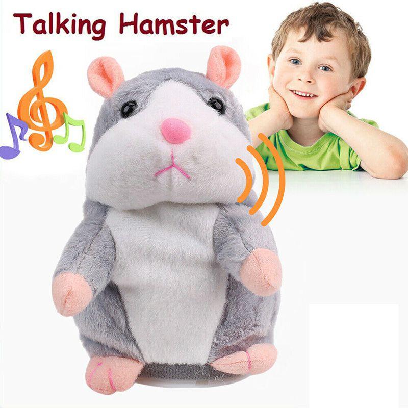 Hamster Falante Fofo Bichinho de Pelúcia Brinquedo Infantil Gravação de Som | 15/18cm