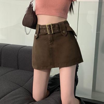 Women's Skirts Pink Denim Skirt  Summer Korean Fashion Design High Waist A-line Skirt Female Y2K Clothes Woman Oversized Bottoms