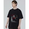 Black T Shirt with Santa Riding Deer and Merry Darkmas Text for Christmas Party Wear