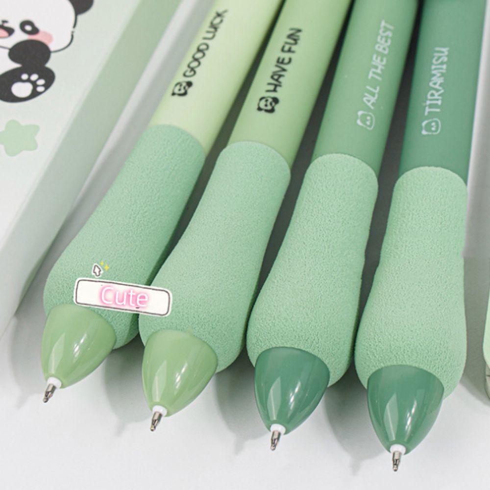 4pcs/set 0.5mm Cute Pnada Gel Pen Black Ink Strawberry Roll Cake Pen Capybara Gel Pen School