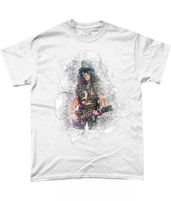 Slash Guns N' Roses Maglietta Schizzo a Colori Axl Rose Sweet Child O'Mine