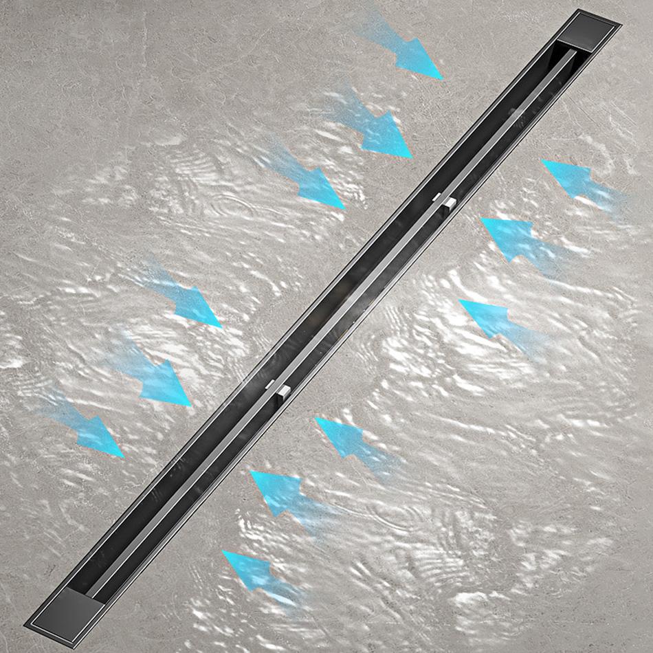 Scurgere de pardoseală gri 30 40 50 cm 304 oțel inoxidabil Toaletă Baie Duș Banda de scurgere liniară lungă Scurgeri laterale de pardoseală 3,2 CM