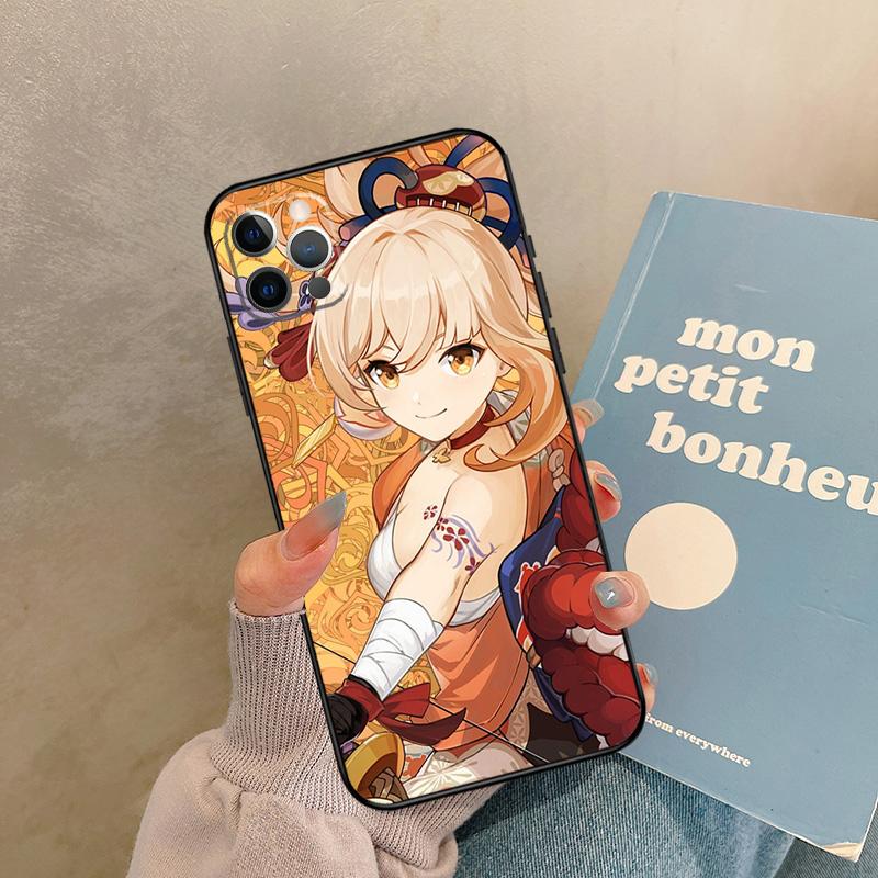 Genshin Impact Yoimiya Case For IPhone 18 17 Air 15 14 13 12 11 16 Pro Max 13 mini XR 15 16 Plus 16e Back Cover Shell