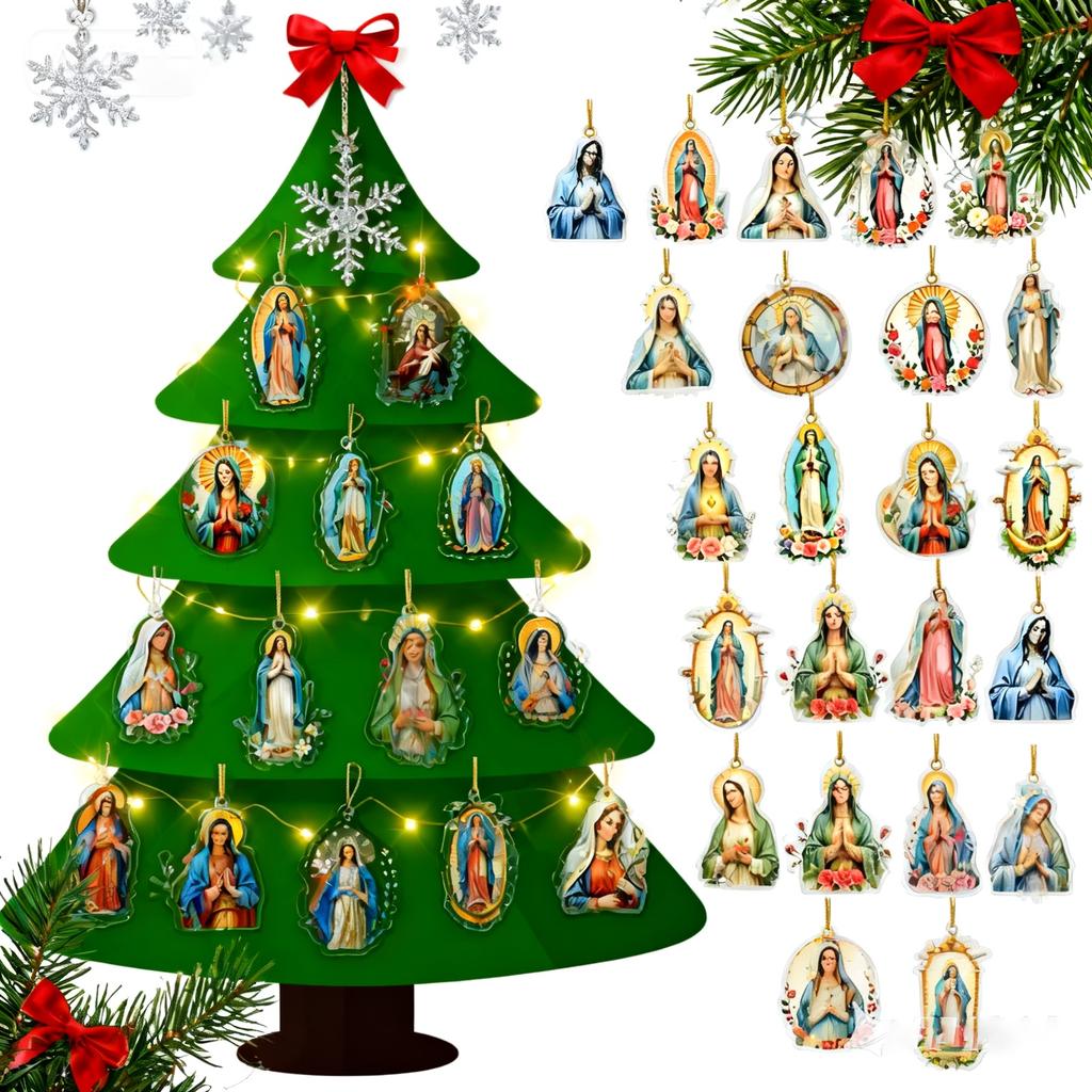 2D Flat Acrylic Mystery Box 24pcs Pendant With Airplane Box Funny Christmas Countdown Calendar
