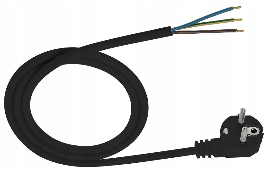 Connecting Cable With Angled Plug 3*1.5 Ohm Żo 1.5M Black - E+20-010