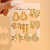 2025 European & American Retro Gold Floral Earrings - High-End, Niche Women's Studs
