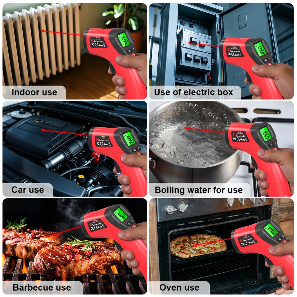 Digital Infrared Thermometer -58℉-932 ℉ Household Thermometer Emissivity Adjustable Non-contact Laser Temperature Gun for Home