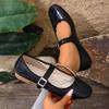 Women's Mary Jane Shoes Dressy Square Toe Ballet Flats with Strap Comfortable Walking Shoes for Women Soft Faux Leather Anti-Slip Ballerina Shoes