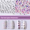 1440-Piece Nail Art Rhinestone Set: Clear, White, AB-Color, Flat-Back, Small & Large for Shiny Nail Decorations.
