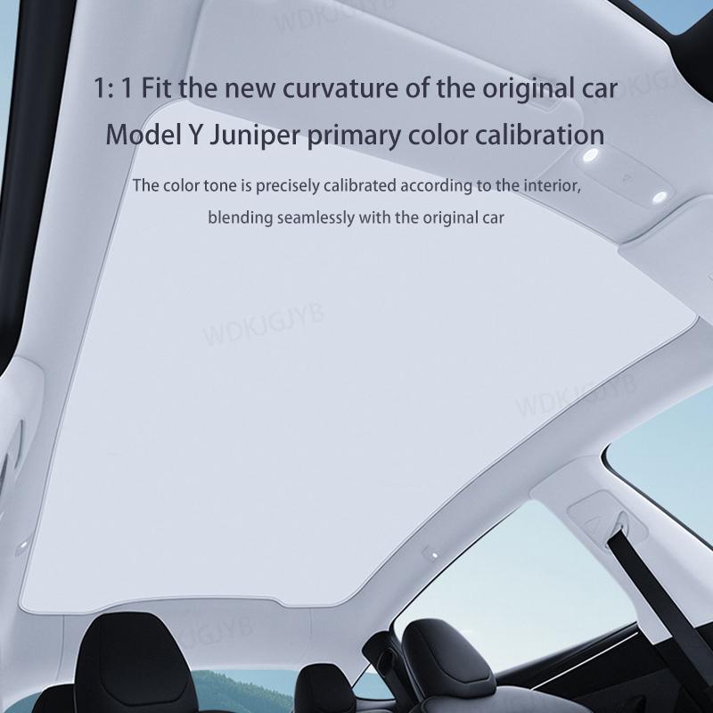 AABLU1 For Tesla Model Y Juniper 2025+ New Version of Sunshade Integrated Panoramic Sunroof Sun Protection Thermal Insulation Sunshade