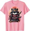 Retro Japanese Cat Samurai tattoo anime streetwear fashion Unisex Hot Sale Crewneck Round Neck Collar graphic Ninja Kawaii TShirt