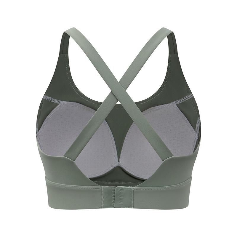 "Quick-Dry Shockproof Cross-Back Sports Bra for Running & Yoga"