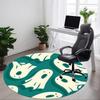 1 Stück Geisterhafte Geister Büro Runder Teppich, Matte Geeignet Für Büro, Unter Bürostühlen Schlafzimmer Wohnzimmer Heimdekoration, Raumdeko